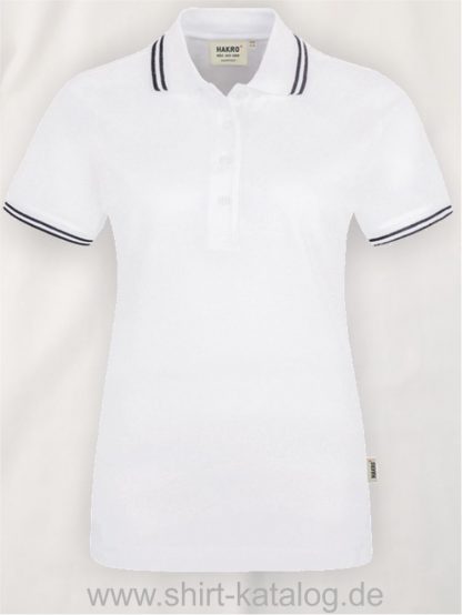 15878-hakro-women-poloshirt-twin-stripe –205-white