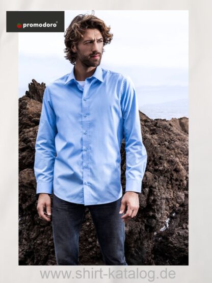 26073-6310-Promodoro-Men`s Poplin Shirt Long Sleeve