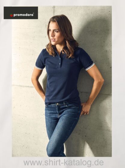 4910-16573-Promodoro-Women’s Polo Contrast Stripes