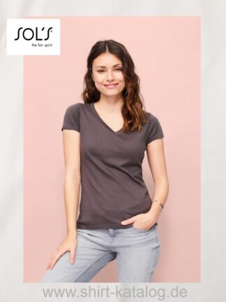 L156-11645-Solo-Ladies` V-Neck-T-Shirt-Moon