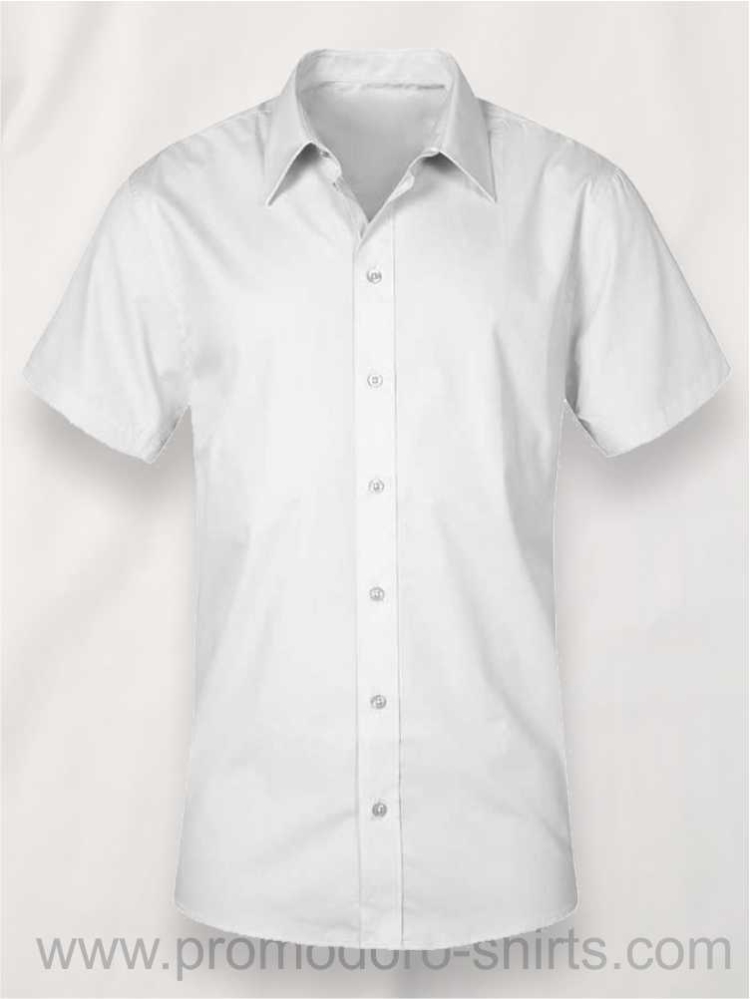 Men`s Poplin Shirt Short Sleeve-6300 – Bild 7