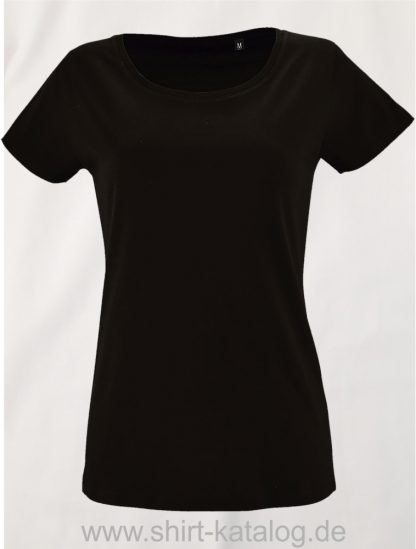 2077-Sols-Women-Short-Sleeved-T-Shirt-Milo-Deep-black