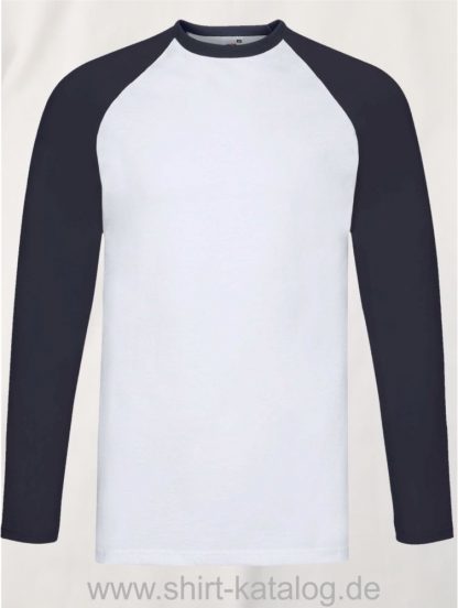 23274-Fruit-of-the-Loom-Longsleeve-Baseball-T-White-Deep-Blue