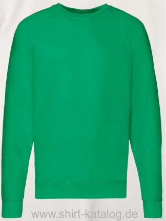 23286-Fruit-of-the-Loom-Lightweight-Raglan-Sweat-Kelly-Green