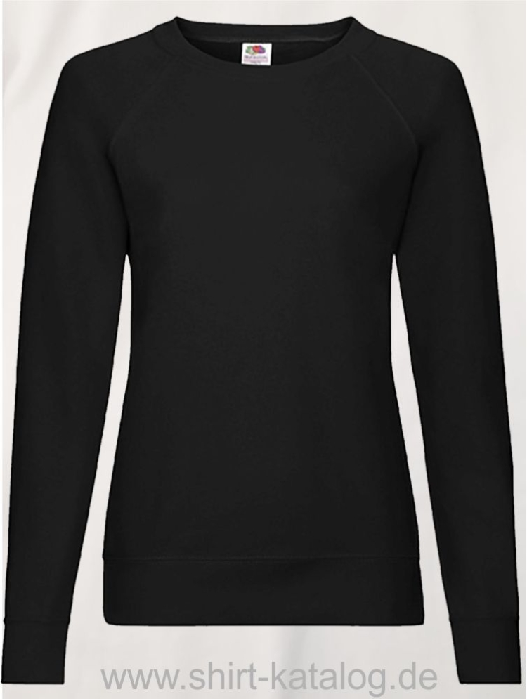 23328-Fruit-of-the-Loom-Lightweight-Raglan-Sweat-Ladies-Black