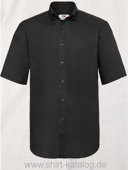 26047-Fruit-of-the-Loom-Short-Sleeve-Oxford-Shirt-Men-Black
