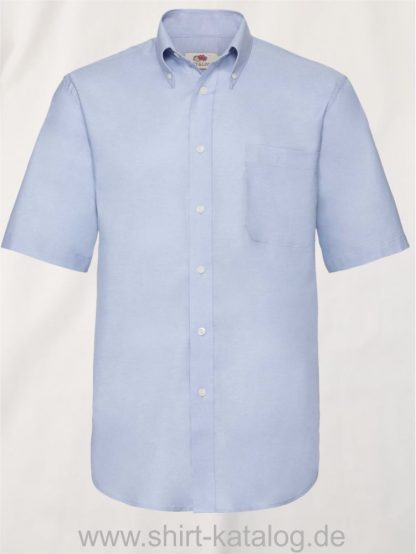 26047-Fruit-of-the-Loom-Short-Sleeve-Oxford-Shirt-Men-Oxford-Blue