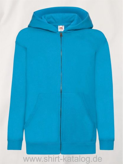 Classic-Hooded-Sweat-Jacket-Kids-Azure-Blue