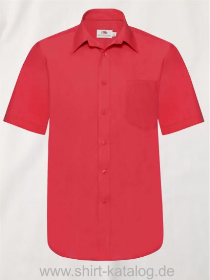 Men´s-Short-Sleeve-Poplin-Shirt-Red
