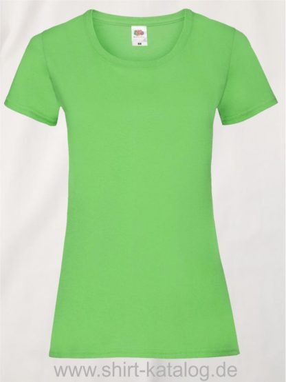 16142-Fruit-Of-The-Loom-Valueweight-V-Neck-T-Lady-Fit-Lime
