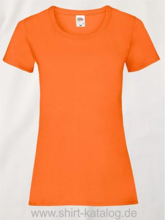 16142-Fruit-Of-The-Loom-Valueweight-V-Neck-T-Lady-Fit-Orange