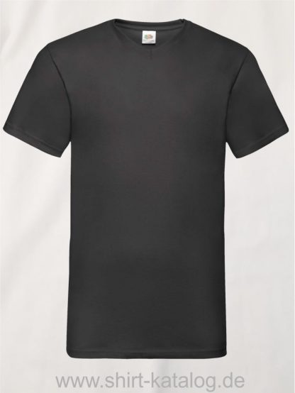 23265-Fruit-Of-The-Loom-Valueweight-V-Neck-T-Black