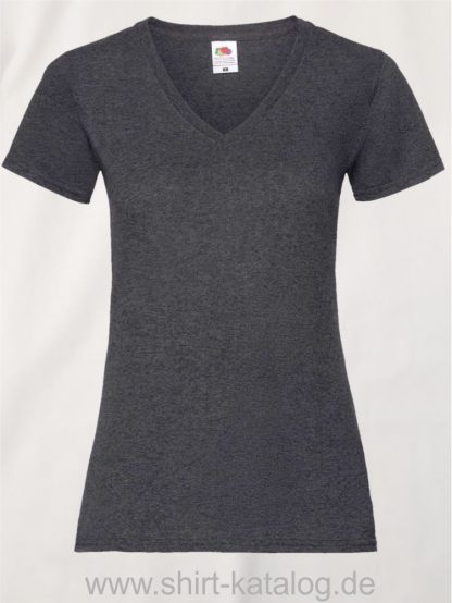 23265-Fruit-Of-The-Loom-Valueweight-V-Neck-T-Lady-Fit-Dark-Heather-Grey