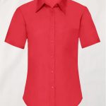 26041-Fruit-of-the-Loom-Short-Sleeve-Poplin-Shirt-Ladies-Red