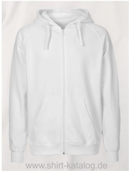 Mens-Zip-Hoodie-White-NE63301