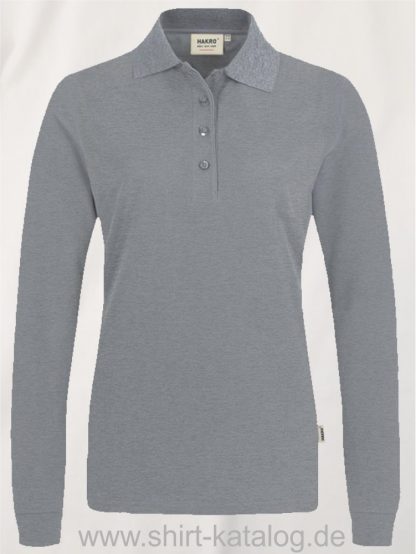 18183-Women-Longsleeve-Poloshirt MIKRALINAR-215-graumeliert