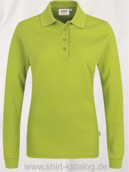 18183-Women-Longsleeve-Poloshirt MIKRALINAR-215-kiwi