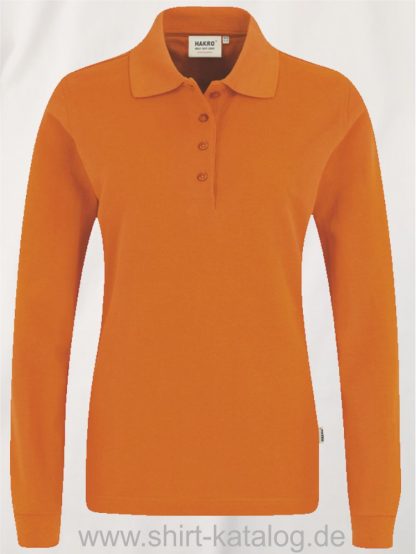 18183-Women-Longsleeve-Poloshirt MIKRALINAR-215-orange