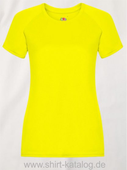 23277-Fruit-Of-The-Loom-Performance-T-Ladies-Bright-Yellow