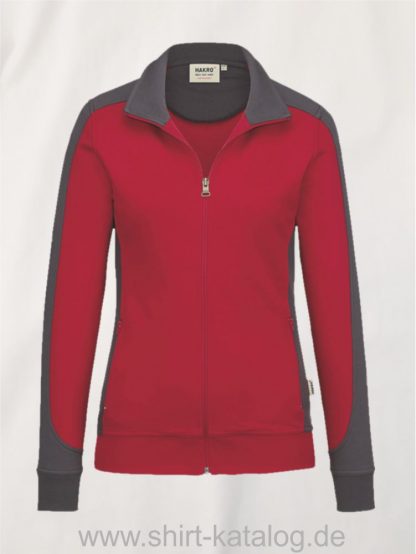 27241-damen-sweatjacke-contrast-mikralinar-277-rot-anthrazit