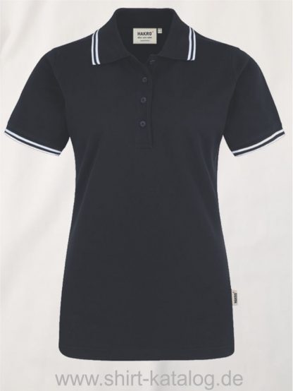 15878-hakro-women-poloshirt-twin-stripe –205-schwarz