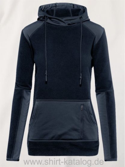 29288-Damen-Kapuzen-Stretchfleece Morris - 243-Schwarz