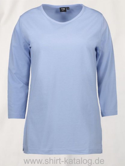 0313-PRO-Wear-Damen-T-Shirt-¾-Ärmel-hellblau-front