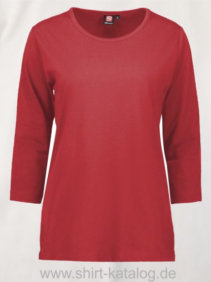 0313-PRO-Wear-Damen-T-Shirt-¾-Ärmel-rot-front