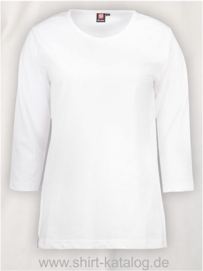 0313-PRO-Wear-Damen-T-Shirt-¾-Ärmel-weiß-front