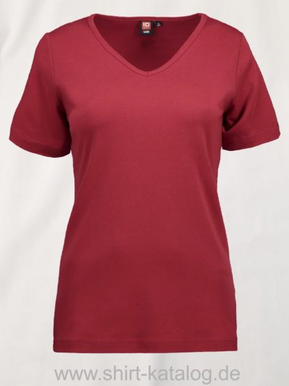 0506-Interlock-Damen-T-Shirt-V-Ausschnitt-rot-front