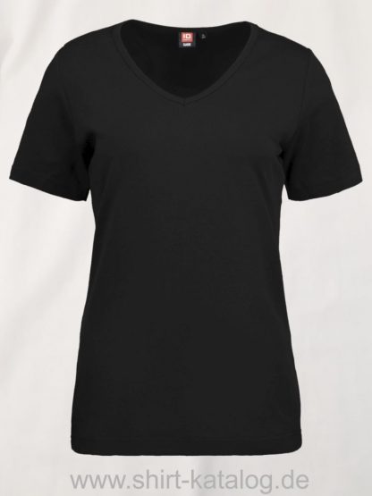 0506-Interlock-Damen-T-Shirt-V-Ausschnitt-schwarz-front