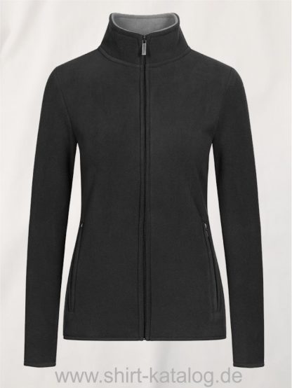 Womens-Double-Fleece-Jacket-charcoal-gray