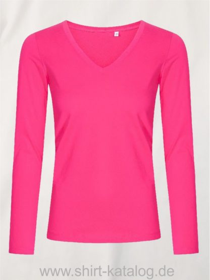 XO-V-Neck-T-LS-Women-bright-rose