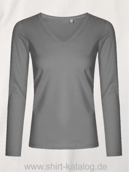 XO-V-Neck-T-LS-Women-steel-gray