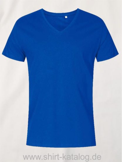 XO-V-Neck-T-Shirt-Men-azure-blue